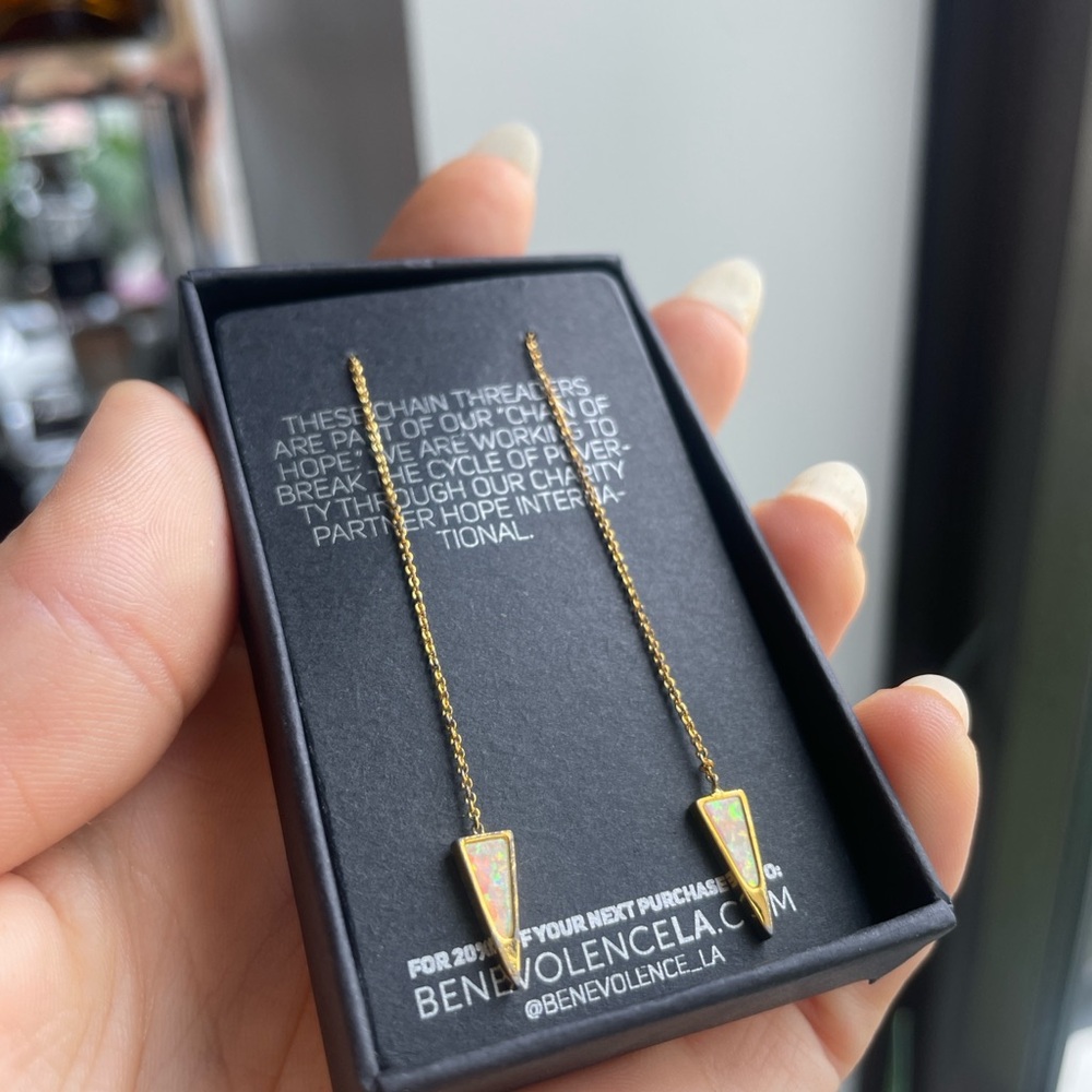 Opalescent Triangle Drop Earrings